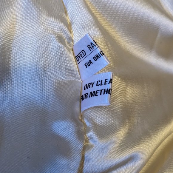 Women's Rabbit Fur Bomber Style Jacket Satin Lining Size Med - Picture 6 of 10